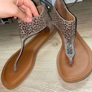 Yellow Box Sequined Sandals